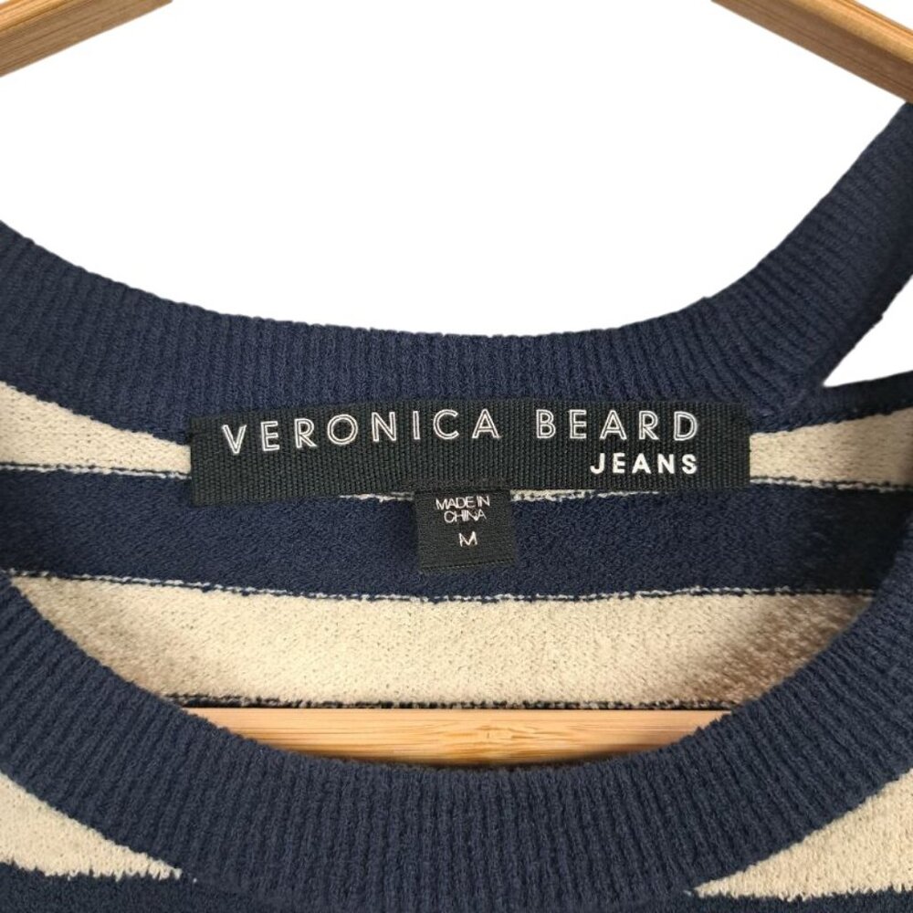 Veronica Beard Jeans Nautical Navy & White Stripe Knit Top Size M - Picture 6 of 7